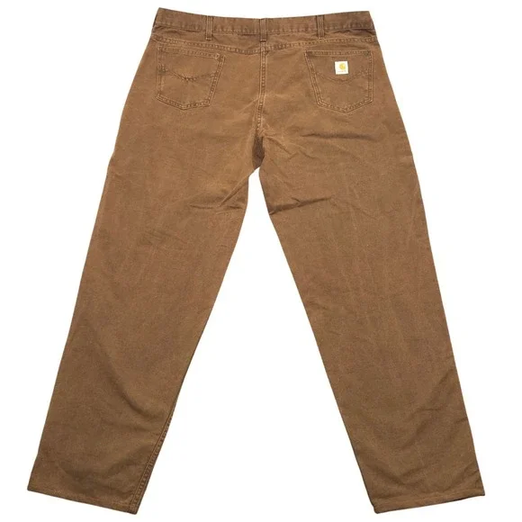 VTG 90s Carhartt WU142 Five-Pocket Pants Mens‎ Brown 44x34 USA MADE UNION